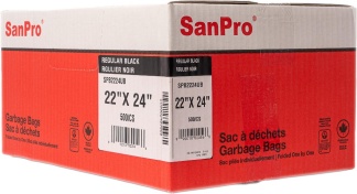 SanPro® Black Polyethylene Garbage Bags 22'' x 24'' CS/500.